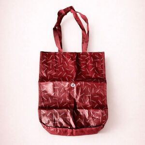 Lululemon Logo Print Reusable Tote Bag | Red Shopping Tote | Gym Yoga Bag